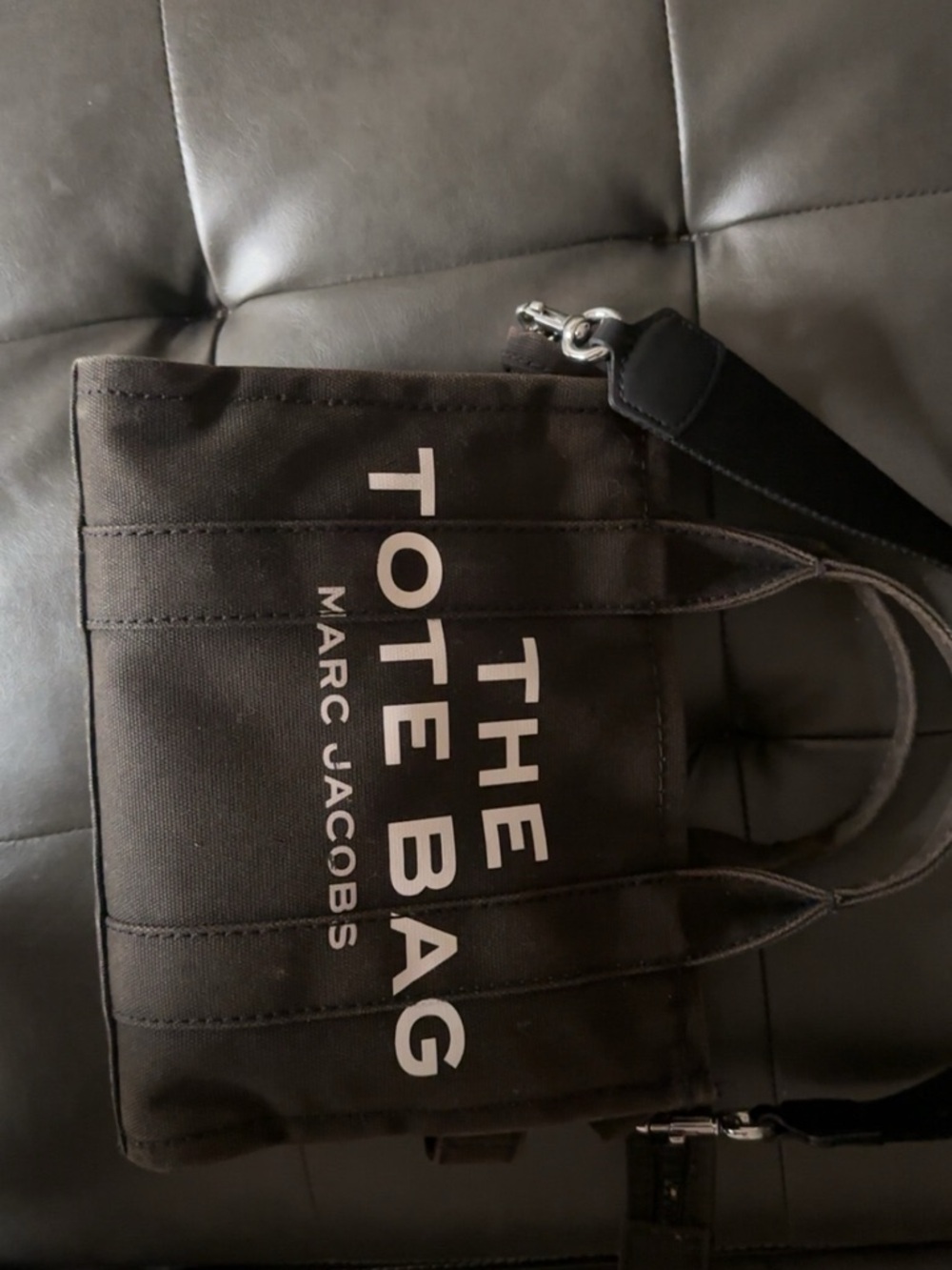 Marc Jacobs Black Canvas Duffel Tote with Logo